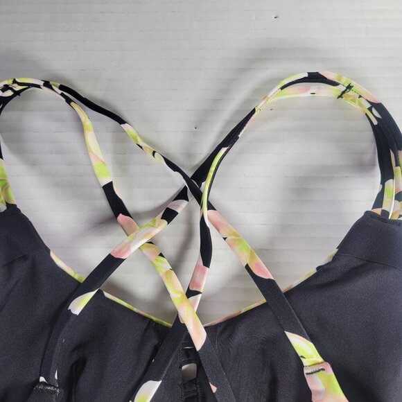 Hurley x Carissa Moore Women Max Plumeria Floral Strappy Scoop Bikini Top Size X - Picture 5 of 9